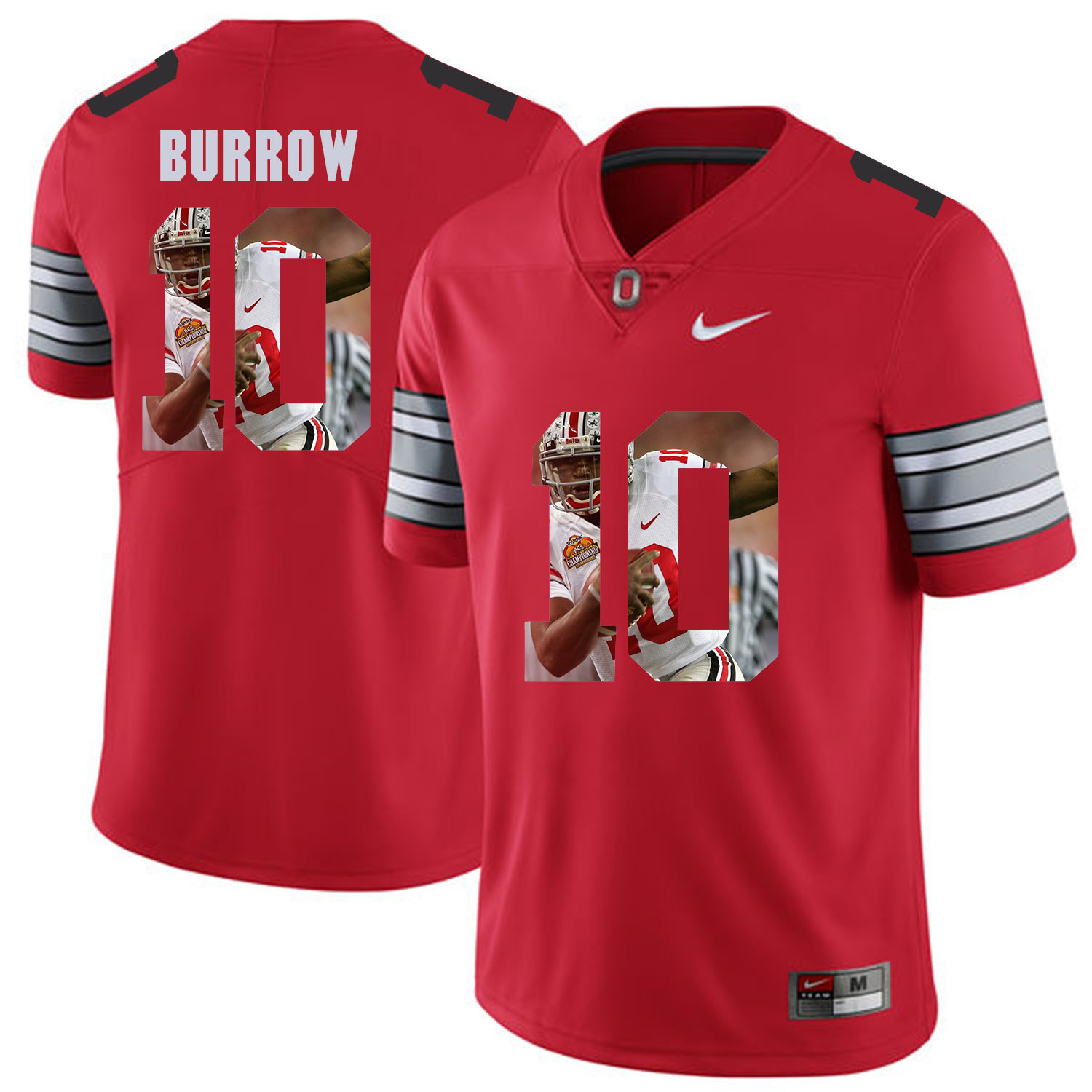 Men Ohio State #10 Burrow Red Fashion Edition Customized NCAA Jerseys->los angeles angels->MLB Jersey